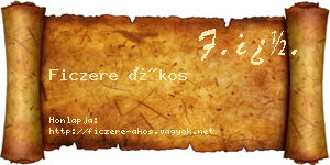 Ficzere Ákos névjegykártya